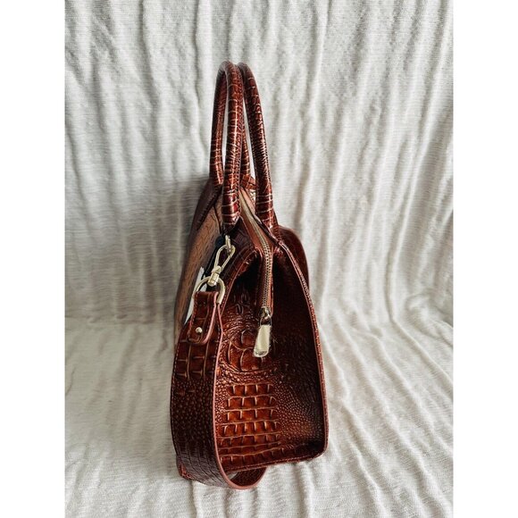 NWT BRAHMIN Ombre Mini Melbourne Collection Whiskey Caroline Satchel Bag - Picture 4 of 8